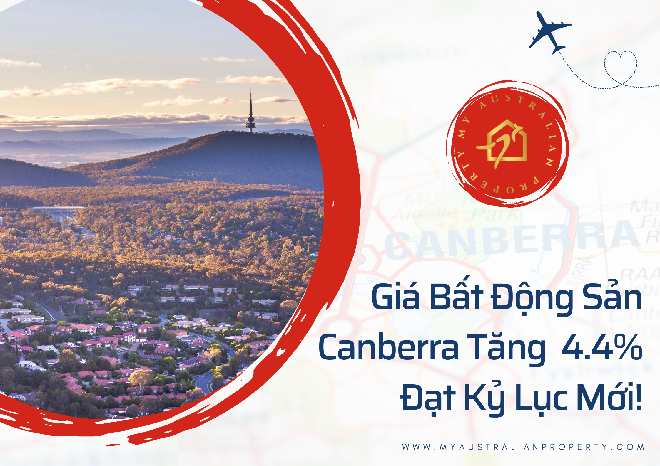 Giá Bất Động Sản Canberra Tăng 4.4%, Đạt Kỷ Lục Mới