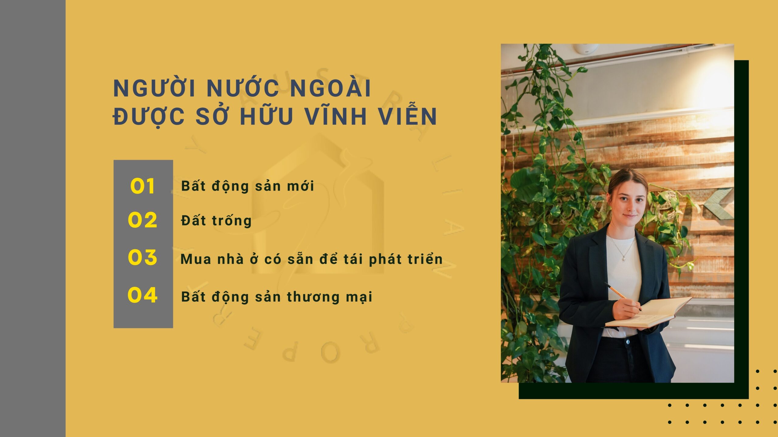 ĐIỀU KIỆN NGƯỜI NƯỚC NGOÀI SỞ HỮU BẤT ĐỘNG SẢN ÚC VĨNH VIỄN