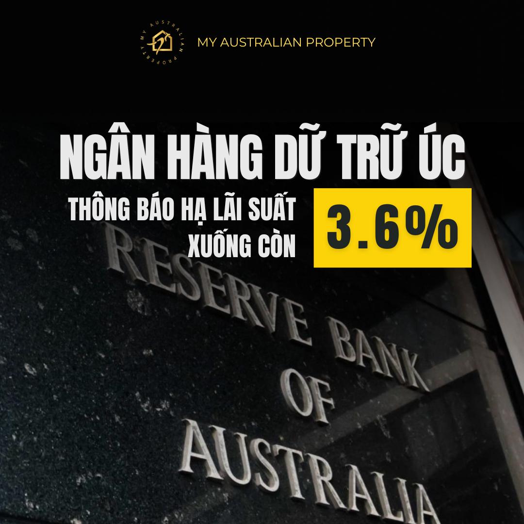Ngân hàng Dự trữ Úc thông báo hạ lãi suất xuống còn 3,6%